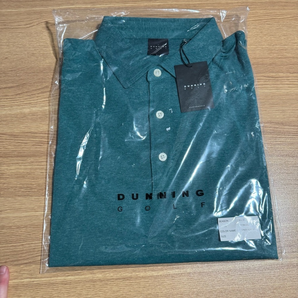 Dunning Golf Polo Jasper Heather Size Medium New